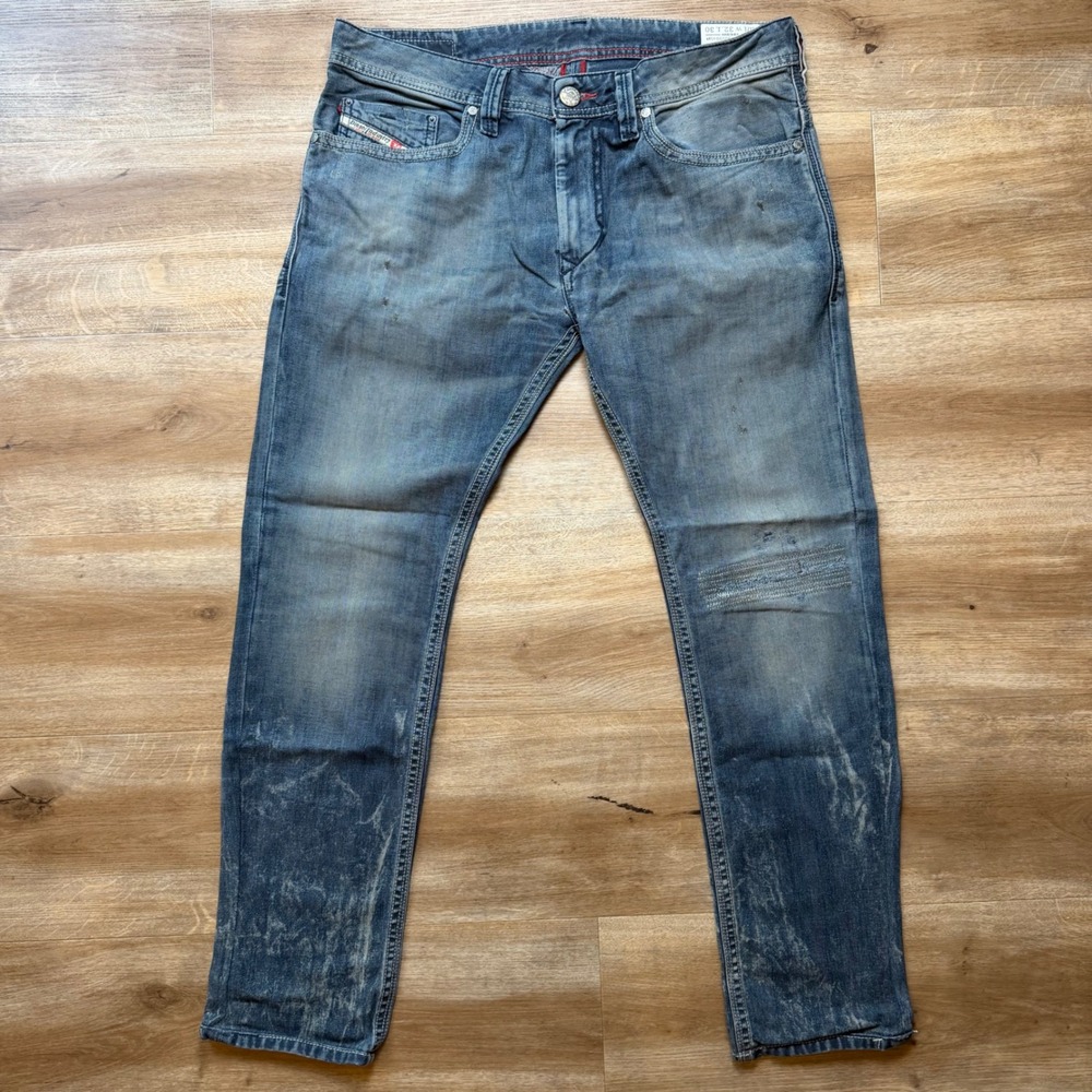 Diesel Thanaz‎ Jeans Mens 32x28 Industrial Wash Slim Skinny Distressed 0660Q